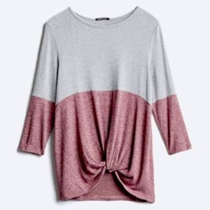Denver Front Twist Brushed Knit Top